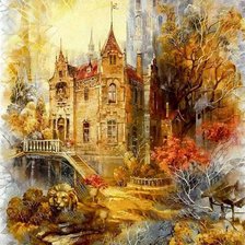 Схема вышивки «старый замок»