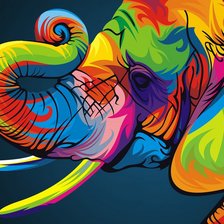 Схема вышивки «Радужный слон»