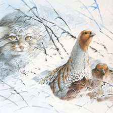 Схема вышивки «Охота манула»