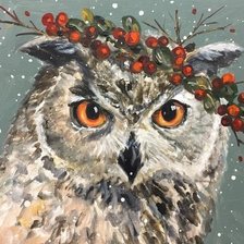 Схема вышивки «Рождественская сова»