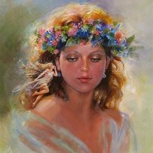 Схема вышивки «Девушка и фея»