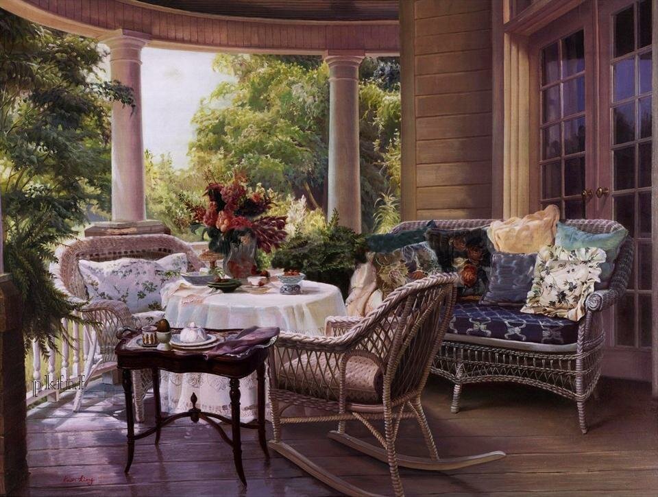 Летняя веранда - дача, лето, веранда - оригинал