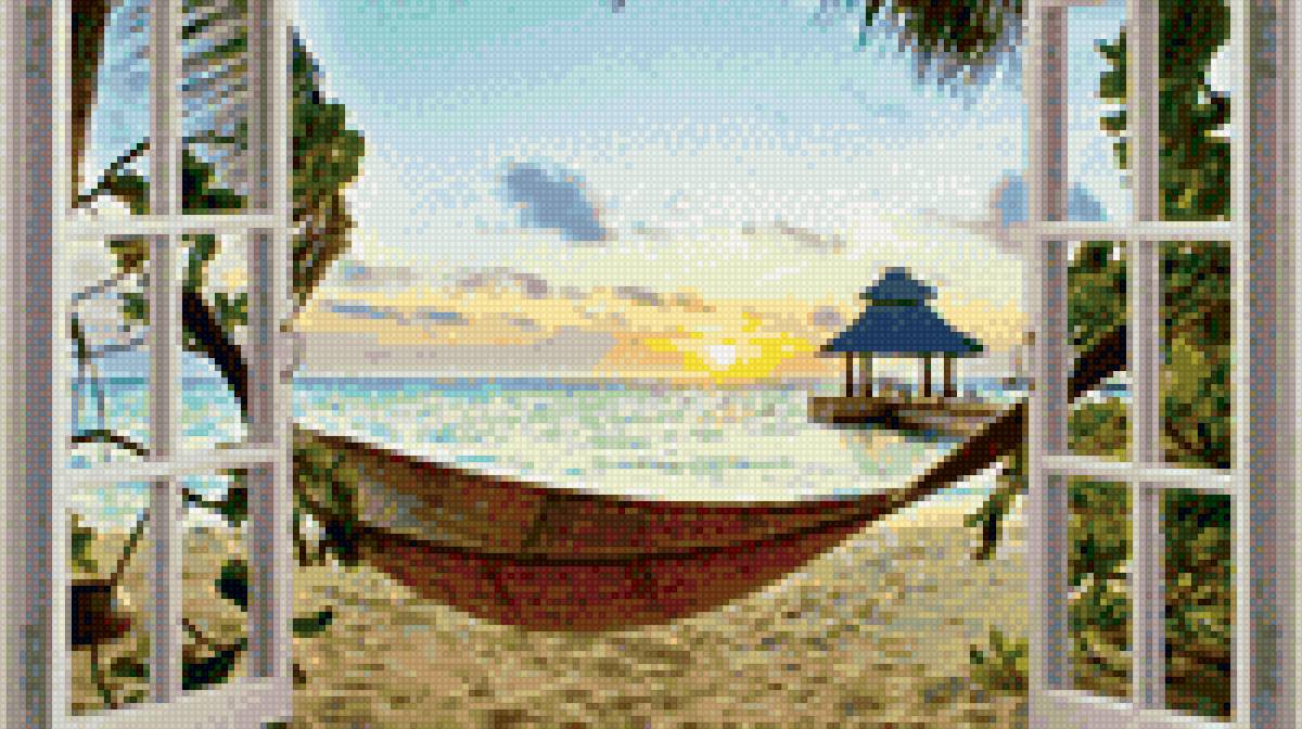 Вид на море...мечта - мечта, гамак, море - предпросмотр