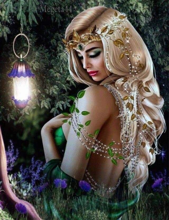 Девушка в сказочном саду - оригинал