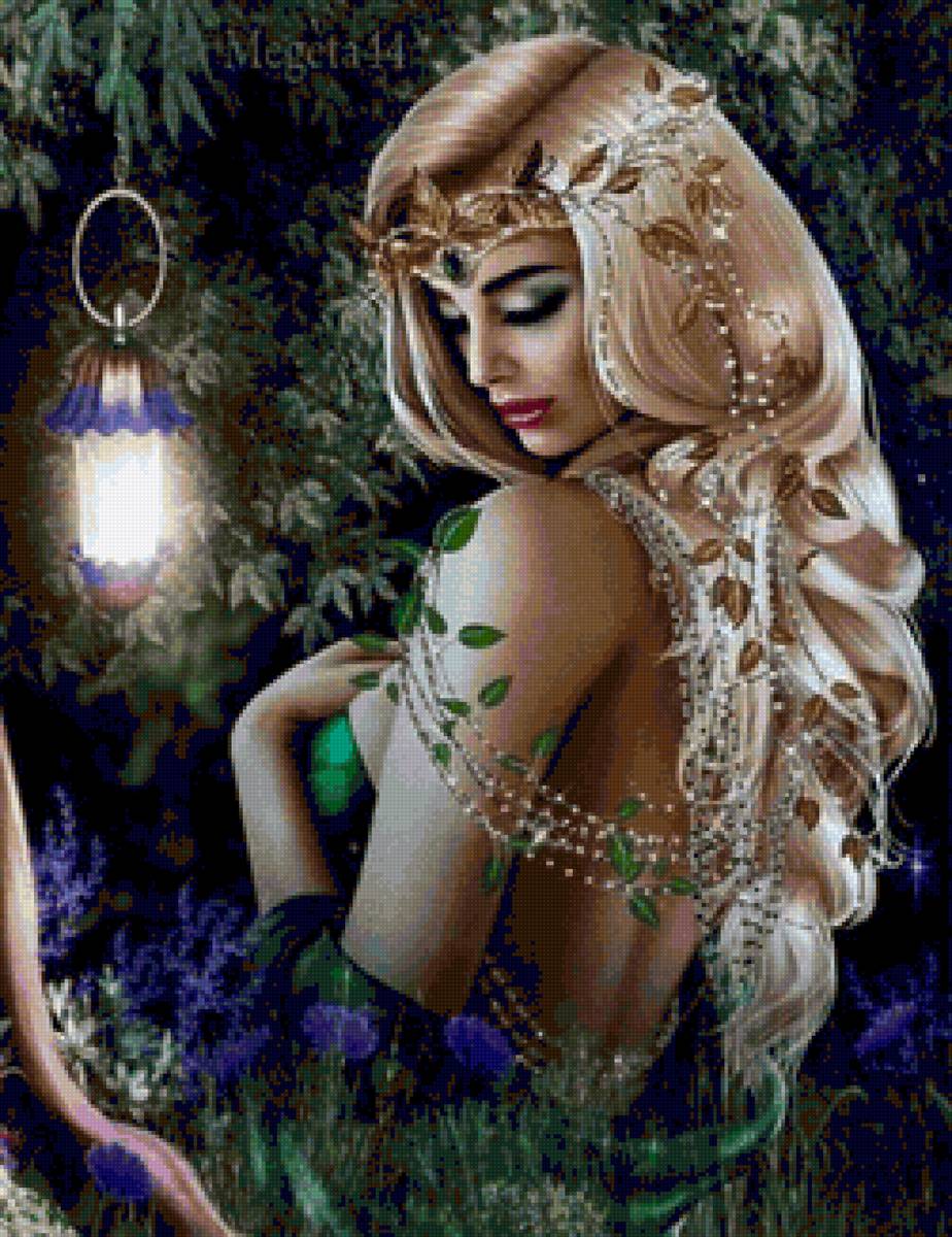 Девушка в сказочном саду - предпросмотр