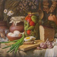 Схема вышивки «ЕКАТЕРИНА КАЛИНОВСКАЯ. ДЕРЕВЕНСКИЙ НАТЮРМОРТ»