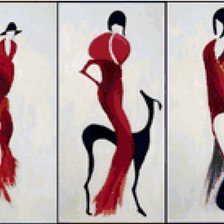 Triptico en rojo y negro