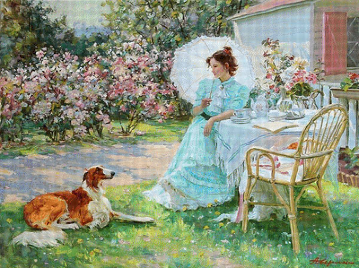 JOVENCITA CON PERRO - предпросмотр