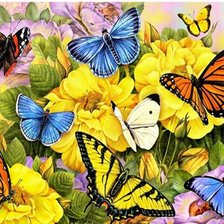 Схема вышивки «Borboletas no jardim.»