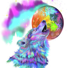 Схема вышивки «Волк»