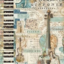 Схема вышивки «Музыкальная открытка»