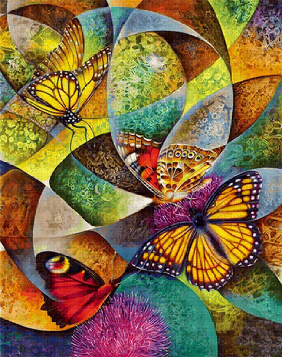 Borboletas. - flores. ilustração. - предпросмотр