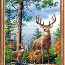 Схема вышивки «Олени»