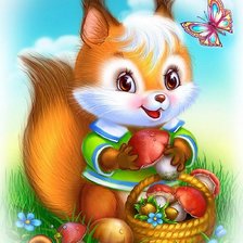 Схема вышивки «Белочка»