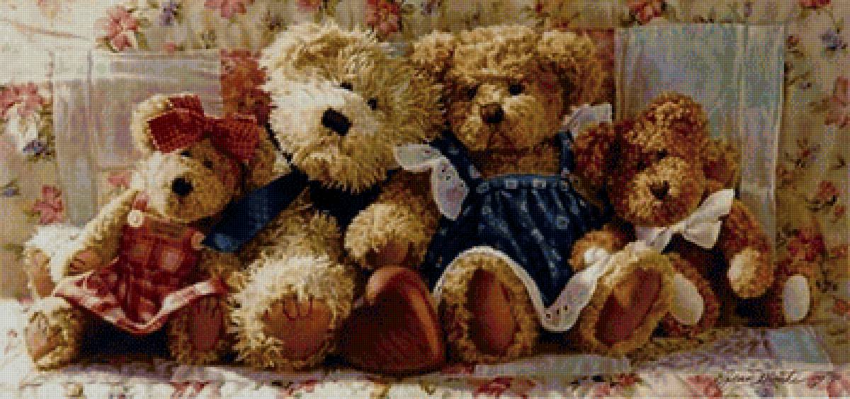 Семья мишек - мишки, детство, игрушки, детская - предпросмотр