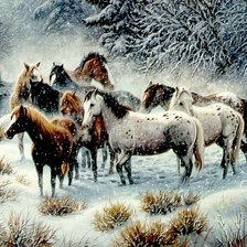 Схема вышивки «Табун»