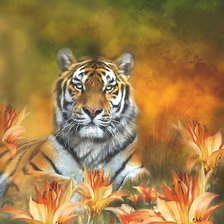 Схема вышивки «тигр»