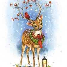Схема вышивки «Новогодний Олененок»