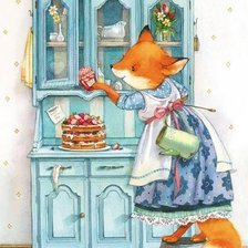Схема вышивки «Лисичка хозяюшка»