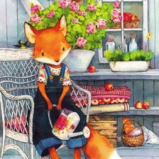 Схема вышивки «Лисичка садовод»