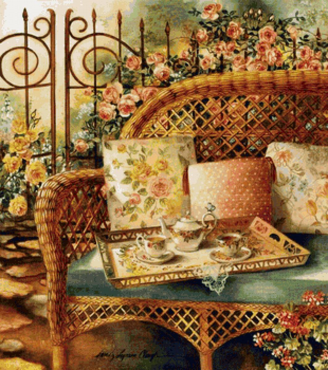 В саду - сад, цветы, отдых, уют, чай - предпросмотр