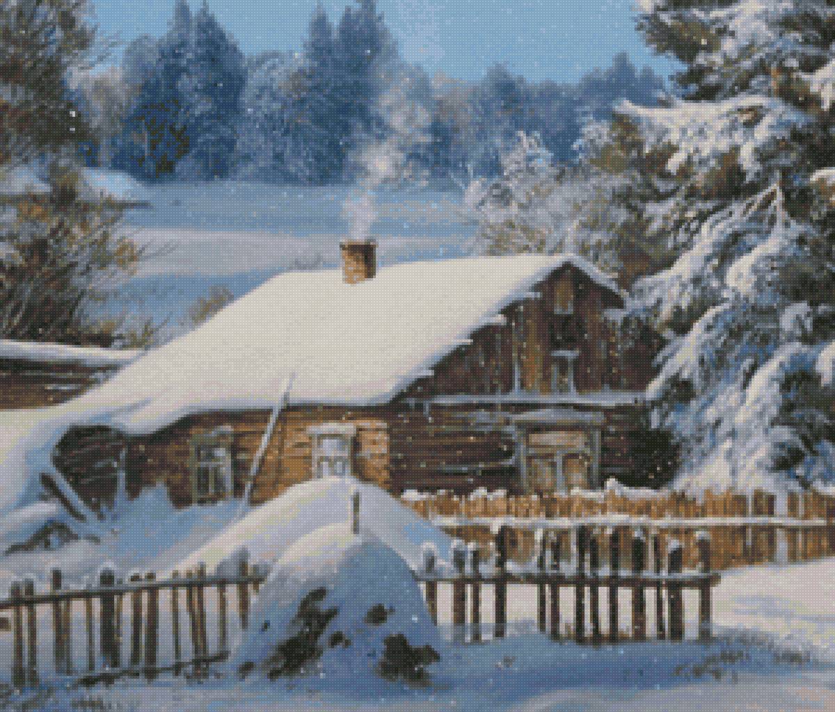 Зима в деревне - предпросмотр