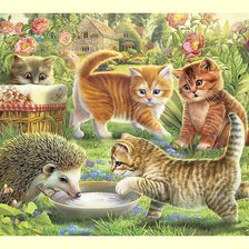 Схема вышивки «котики»