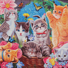 Схема вышивки «Котики»