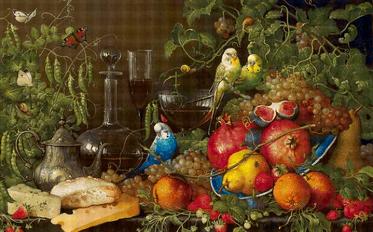 Arranjo,de mesa. - vinho., decoração, frutas - предпросмотр