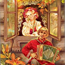 Схема вышивки «ПОД ОКОШКОМ»