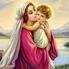 Схема вышивки «Мать с детем»