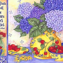 Схема вышивки «цветы и клубника»