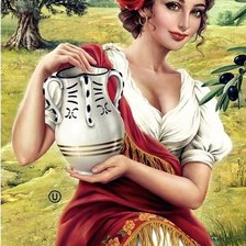 Схема вышивки «Девушка с кувшином»