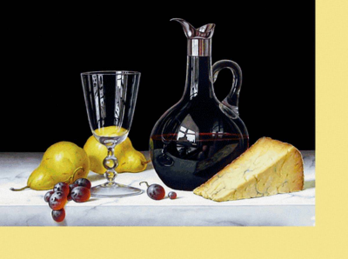 Серия "Натюрморты". - виноград, вино, натюрморт, фрукты - предпросмотр