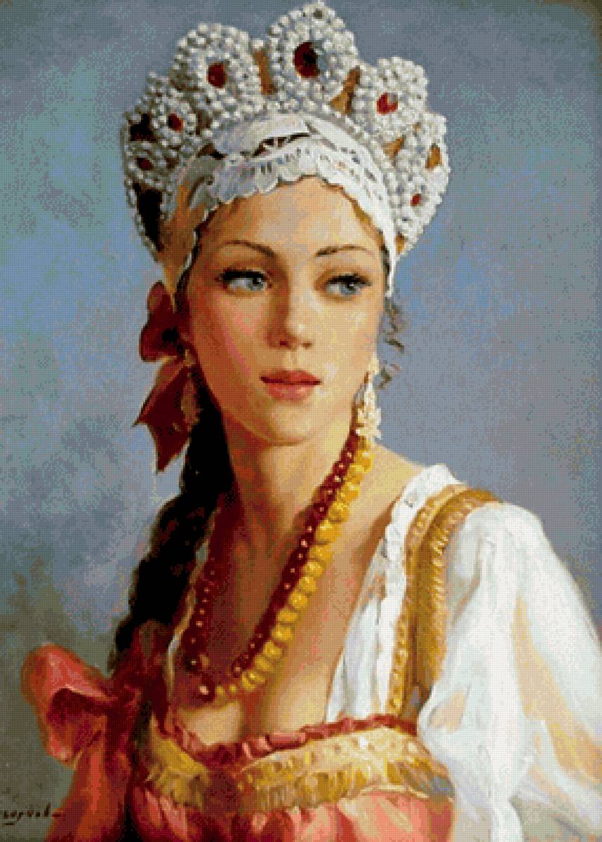 Русская красавица - костюм, портрет, русь, девушка - предпросмотр