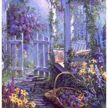 Схема вышивки «Сиреневый вечер»