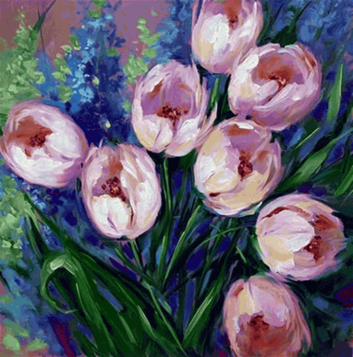 Tulipas. - flores.pintura . - предпросмотр