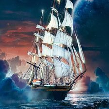 Схема вышивки «Корабль»