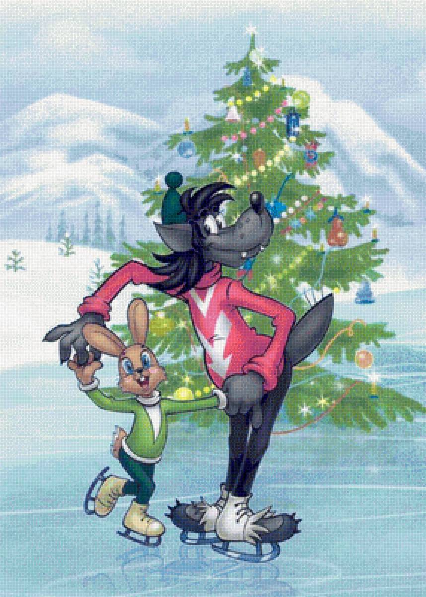 Ну погоди - новый год, мультик, заяц, волк - предпросмотр