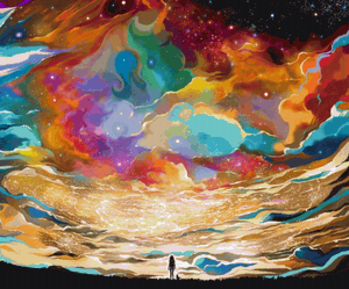 космос - кот, небо, девушка, звезды, космос - предпросмотр