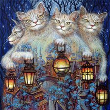 Схема вышивки «Кошки»