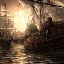 Схема вышивки «Корабль»