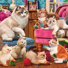 Схема вышивки «котики»