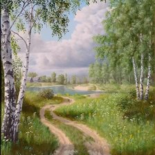 Схема вышивки «дорога к речке»