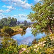 Схема вышивки «летний пейзаж»