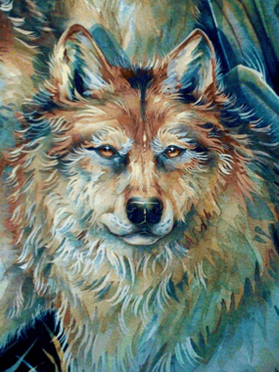 Lobo. - animais.pintura. - предпросмотр