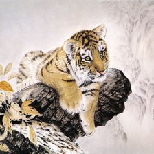 Схема вышивки «тигренок»