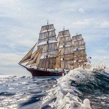 Схема вышивки «Парусник»