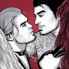 Схема вышивки «Люцифер и Дино . изображение не мое»