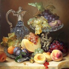 Схема вышивки «ДМИТРИЙ ВЛАСОВ. НАТЮРМОРТ.ВИНОГРАД,ПЕРСИКИ»